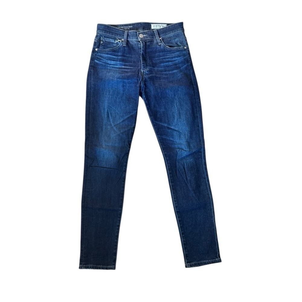 AG Adriano Goldschmied The High-Rise Stevie Jeans 26R Dark Wash Slim Straight
